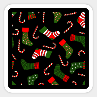 black christmas stockings candy cane xmas candies Sticker